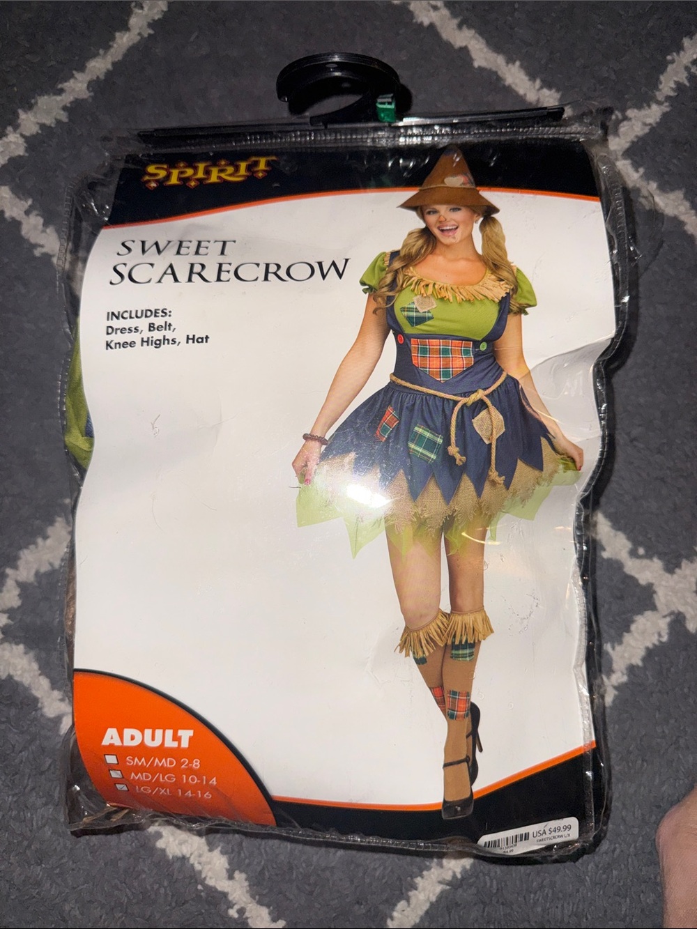 Spirit Sweet Scarecrow women costume- Green & Navy